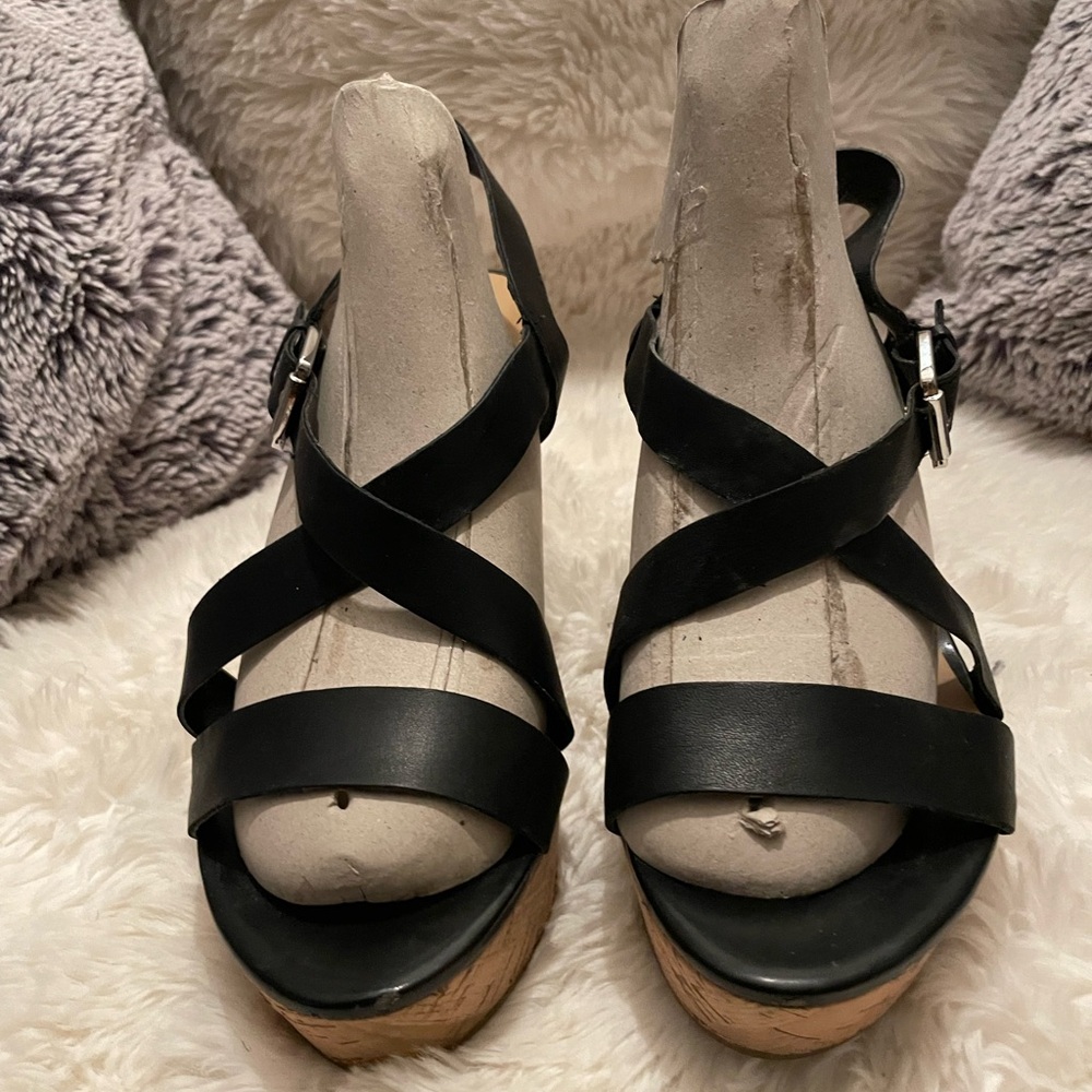 Franco Sarto Black Platform Sandals